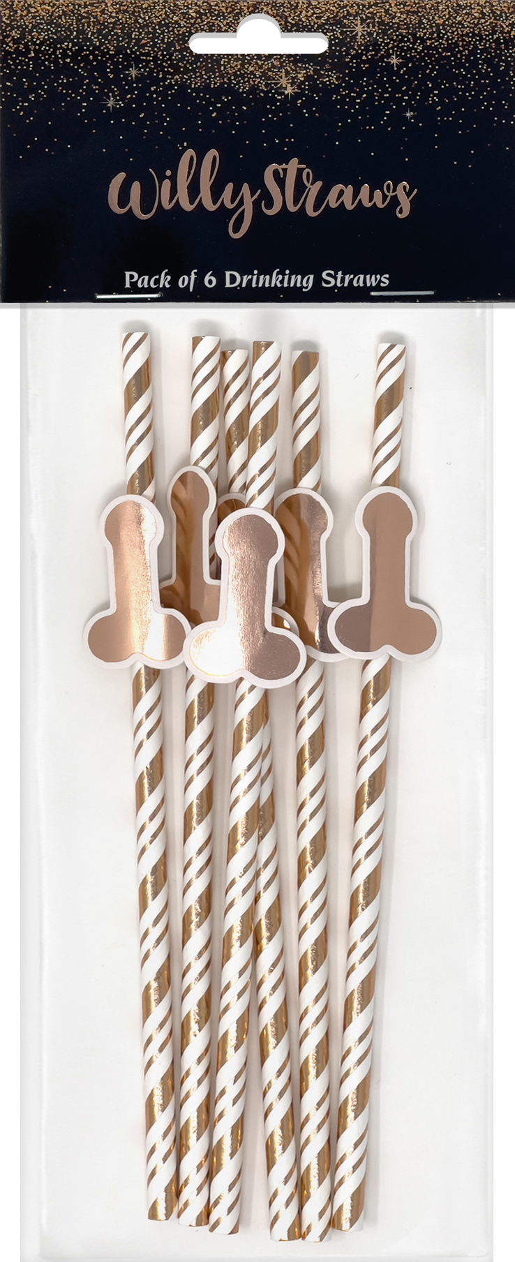Rose Gold Willy Straws