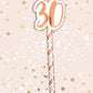 30th Birthday Rose Gold Straws (Pack of 6)