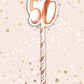 50th Birthday Rose Gold Straws (Pack of 6)