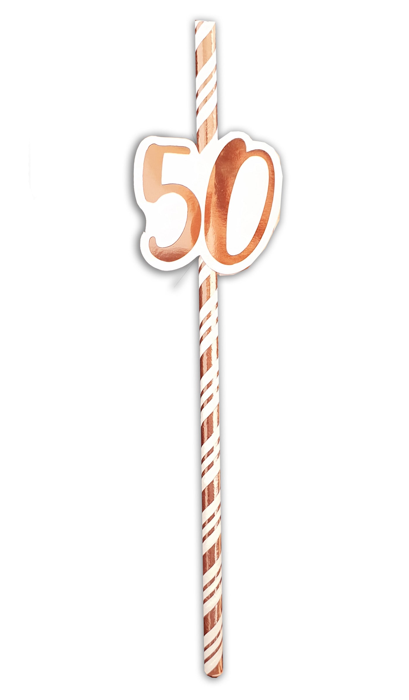 50th Birthday Rose Gold Straws (Pack of 6)