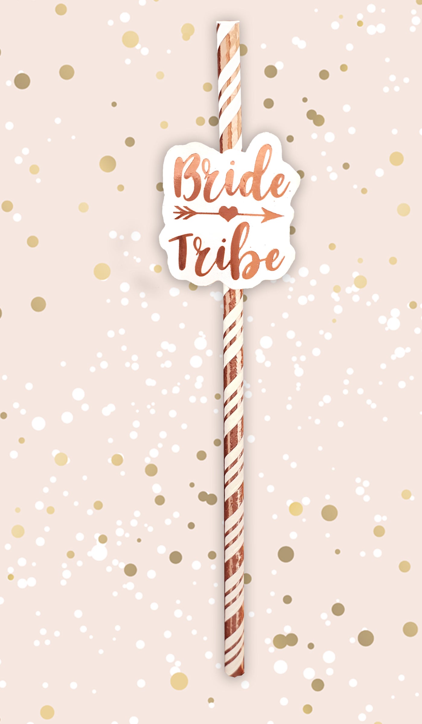 Bride Tribe Rose Gold Straws (Pack of 6)
