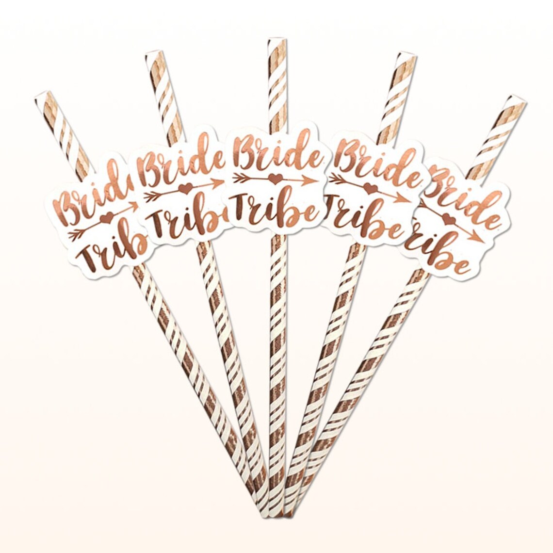 Bride Tribe Rose Gold Straws (Pack of 6)