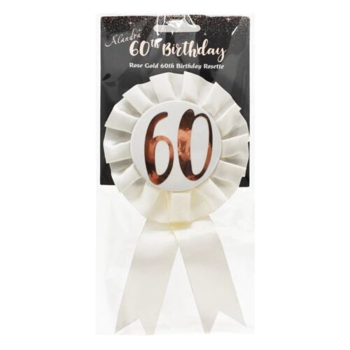 Cream & Gold 60th Birthday Rosette Badge