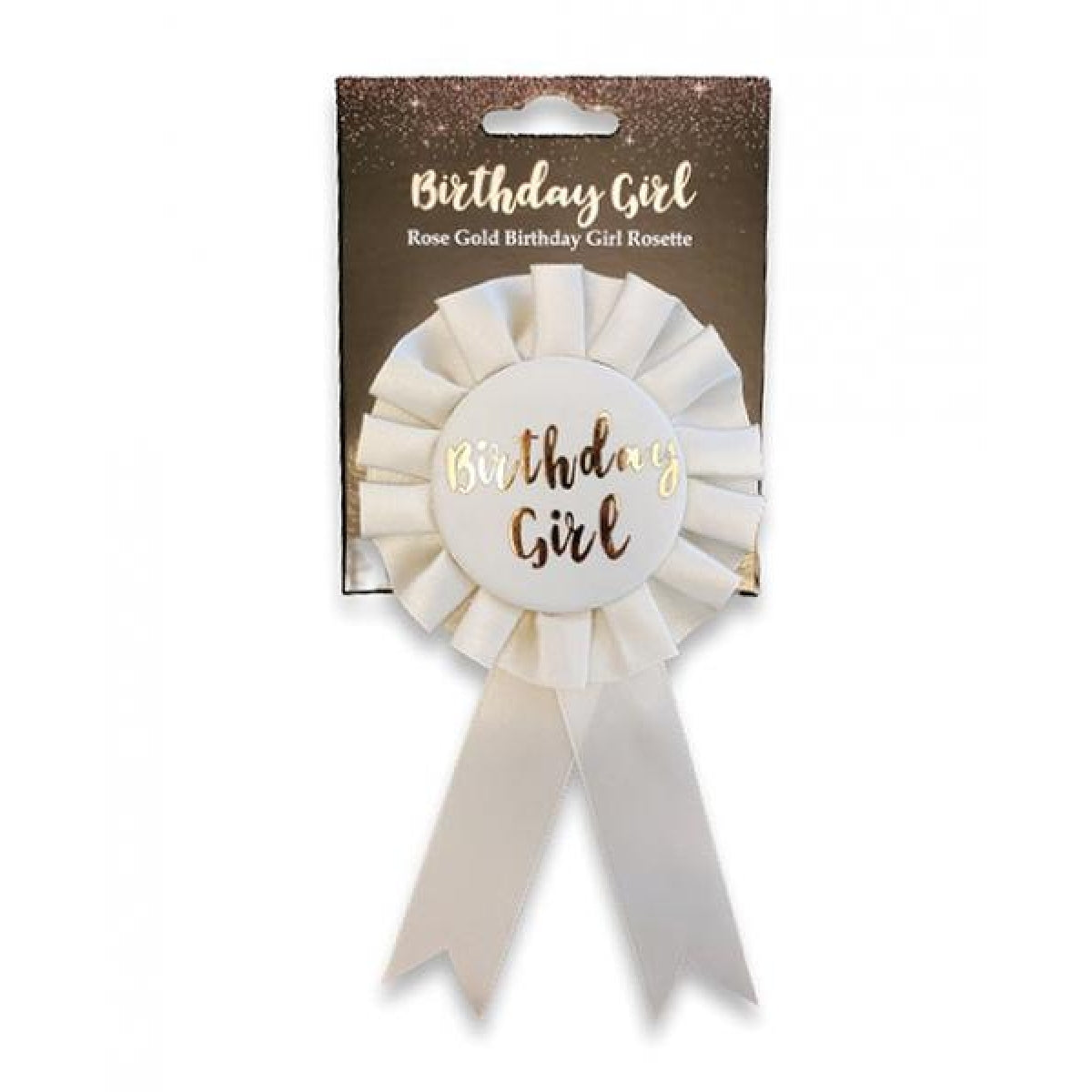 Cream & Gold Birthday Girl Rosette Badge